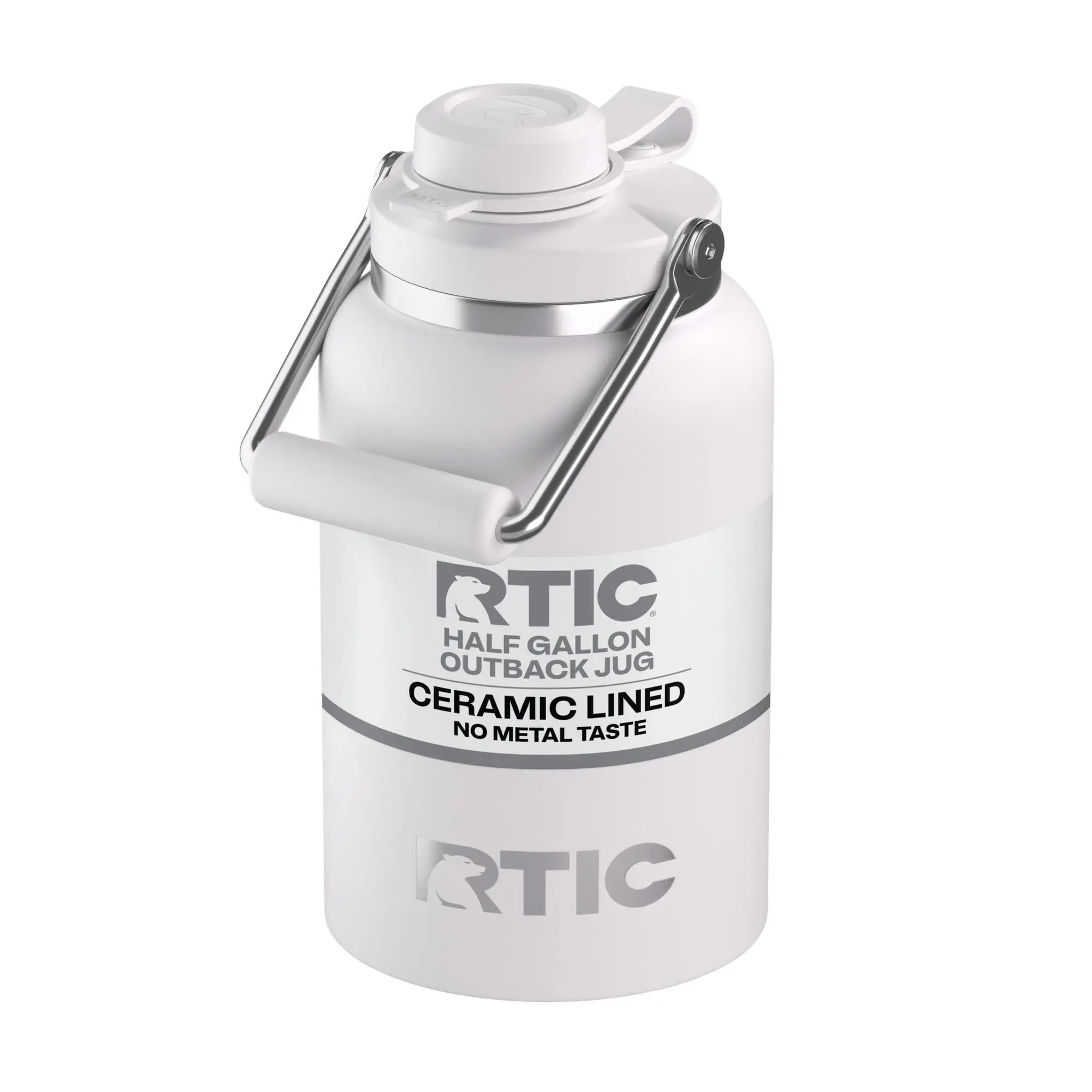 RTIC Half Gallon Ceramic Lined Insulated Outback Water Bottle Jug, Leak Proof