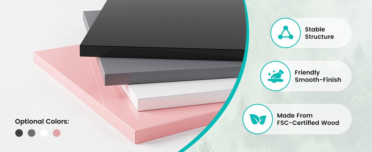 Miu vanity Display Cabinet with Glass Doors,Storage Cabinet with 3 color light,2-Tier Curio Cabinet case for Collectibles,Toys，Books，for Playroom，Bedroom，Study Room,Black,Pink