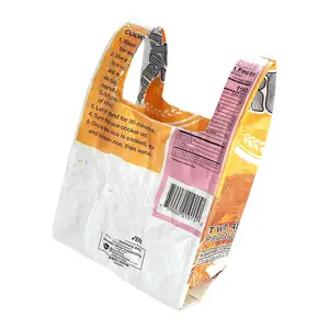 Plastic Rice Bag, Pastel Pink Yellow White Durable Bag