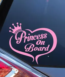 Baby On Board Princess On Board Car Window Stickers