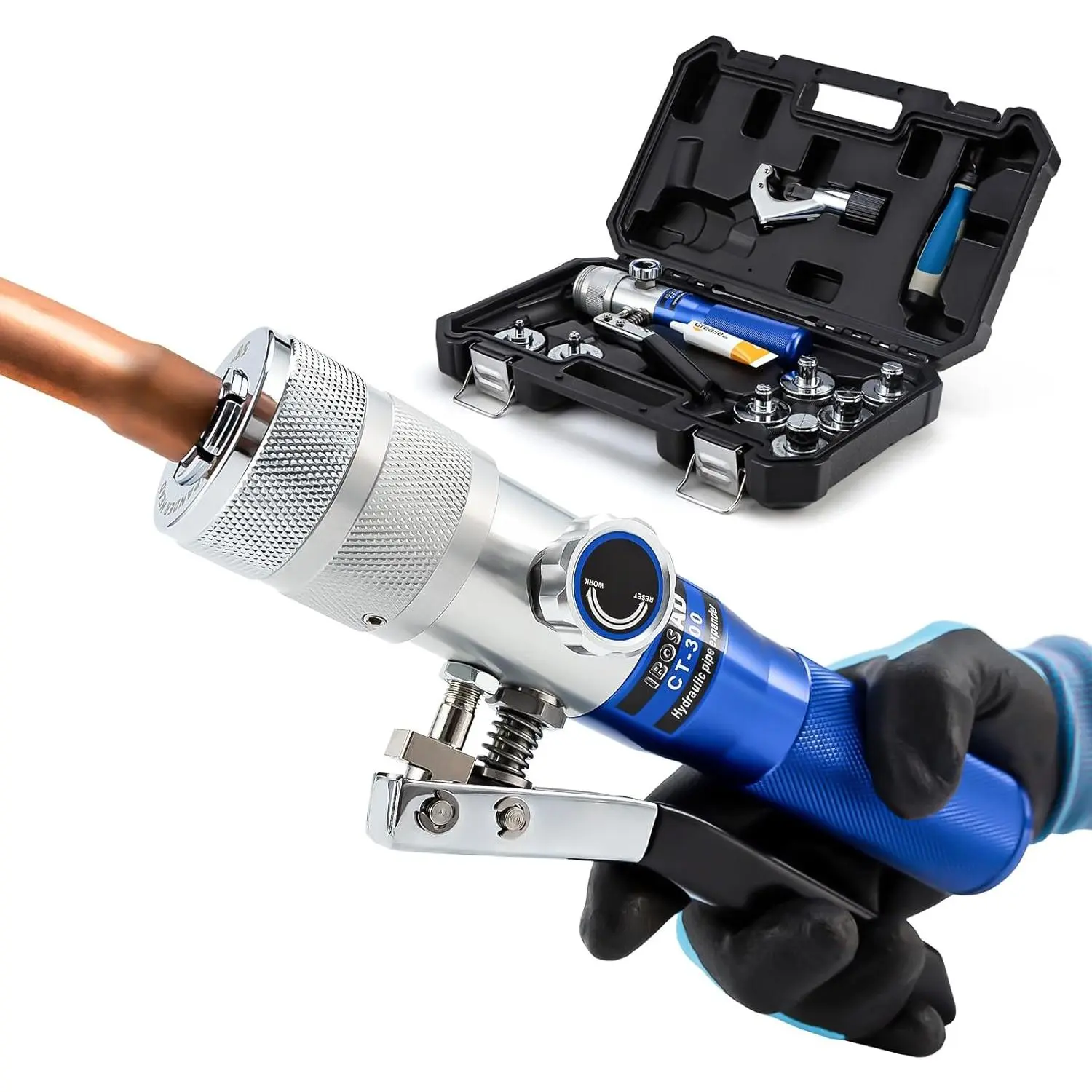 Very Portable Hydraulic Swaging Tool Kit for Multi-Metal Use, Copper Tubing, Aluminum Alloy, Soft Steel & Titanium Tubes, 3/8-1 1/8 Fit, On-Job Swaging Ease, Manufacturer Warranty