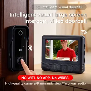 Wireless Video Doorbell with 4.3-inch Color Screen, Night Vision & Waterproof Design,2.4G Connectivity, Long Battery Life,Includes Chime & Accessories