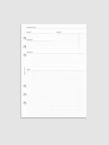 Extended Meeting Notes Planner Inserts