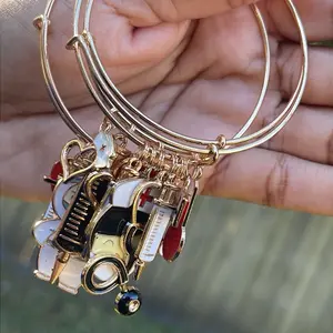 Gold Nurse Charmed Metal Coating Bangle Bracelets