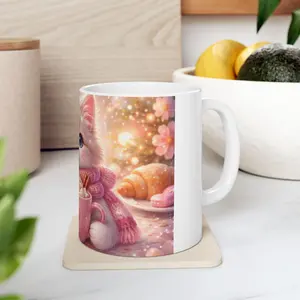Kawaii Kitten with Hot Cocoa mug | Ceramic Mug