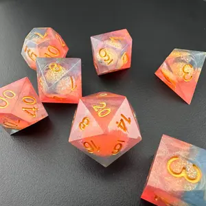 Dawnbringer's Glory – Liquid Core Polyhedral DnD Dice Set (7pcs) for Dungeons & Dragons, Pathfinder, TTRPG | Ideal Gift for DnD Players