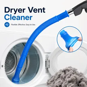 Dryer Vent Cleaner kit Dryer Vacuum Hose Attachment with Stretch Universal Connector, Dryer Vent Cleaning Tool Vacuum Hose Lint Remover, Blue