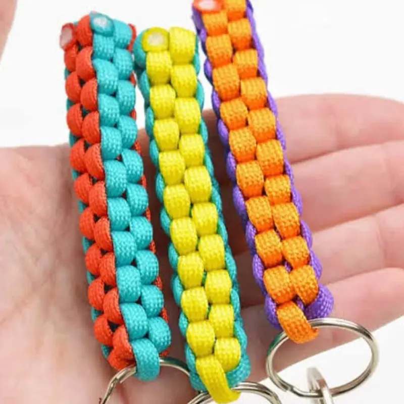 Cube Paracord Keychain, Durable Outdoor Accessory for Keys, Backpacks