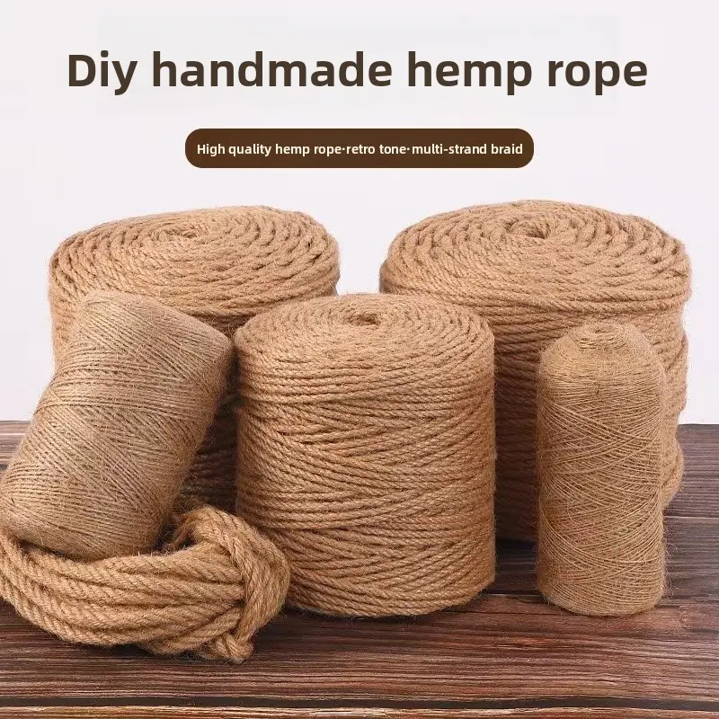 DIY Handmade Vintage Hemp Rope Making Handmade Grape Soap Raw Materials Thick and Thin Hemp Rope Binding Rope Gift Box Hemp Rope Photo Wall Rope
