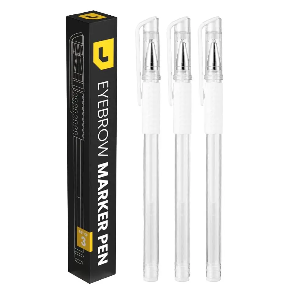 | 3 count  Marker Pen | Eyebrow PMU Microblading Outline Pencil | Felt Pen White Brow Position Mapping Pencil White Marker Pen Beauty SPMU | Permanent Makeup Position Mark Tools