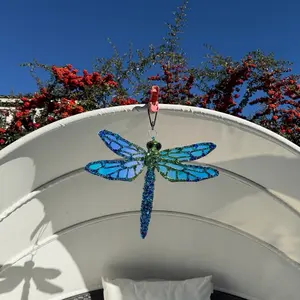 Blue Green Dragon Fly  with Rhinestones