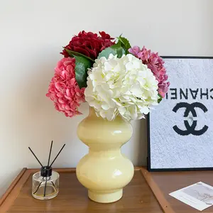 High Quality 176 Leaves Moisturizing Big Hydrangea Artificial Flowers, Fake Flower Arrangement for Home Living Room Decor