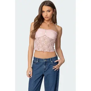 Odilia Sheer Lace Strapless Top