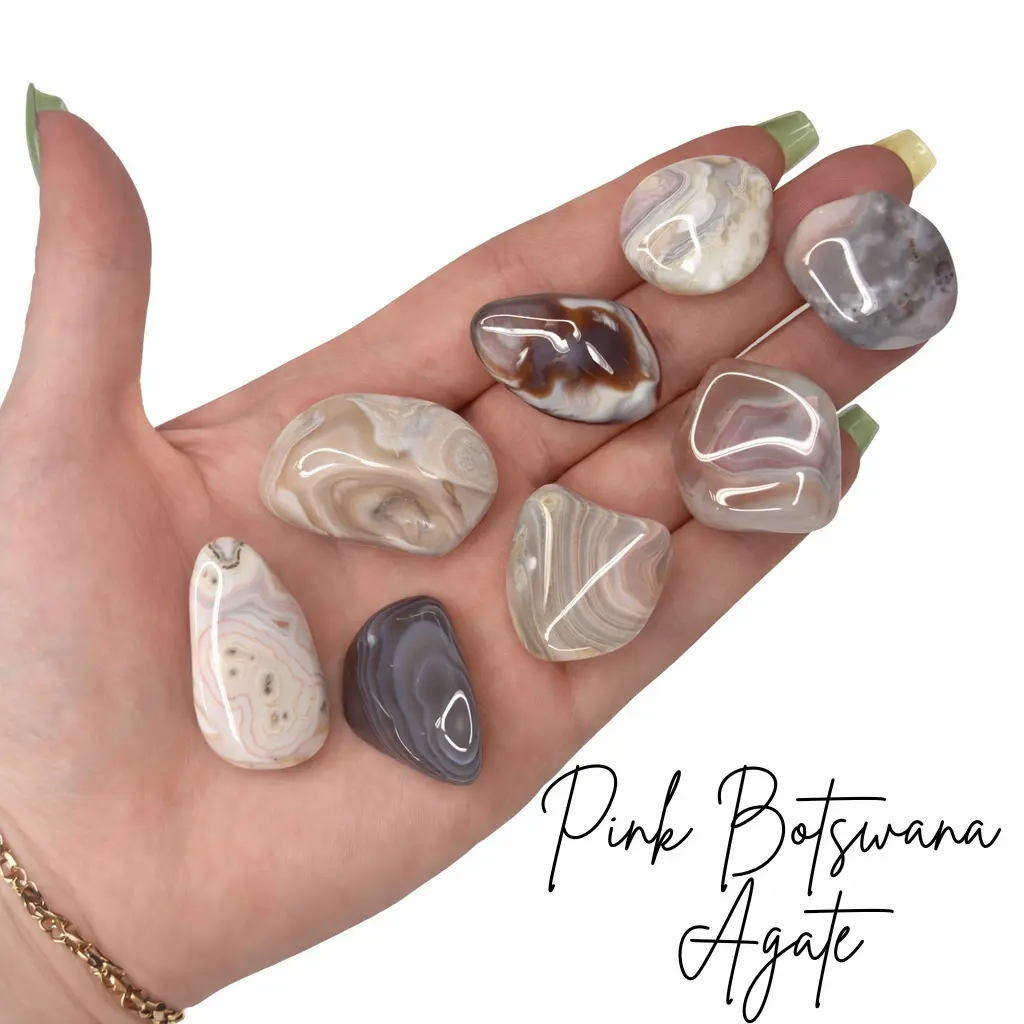 Pink Botswana Agate, Tumbled Pink Botswana, Botswana Agate