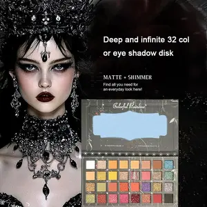 Colorful Rainbow Magic Witch Eyeshadow Palette - 32 Vibrant Glitter & Matte Shades for Dramatic Makeup Looks eye shadow