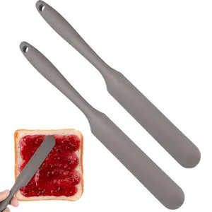 2 Pcs Silicone Offset Spatula, Food Grade BPA Free, Heat Resistant Non-Stick, Flexible, Easy Clean, Reusable, Kitchen Baking Tool, Kitchenware
