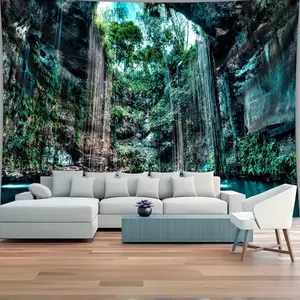 1 oversized natural landscape tapestry - cave and pond scenes, polyester wall hangings for living room, bedroom, office decoration, Home Bedroom Decor - available in a variety of sizes