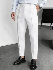 Men's Four-Season Conical Nine-Inch Suit Pants, Wrinkle-Free Business Casual, Multiple Colors, Mid Waist, Comfortable Daily Wear