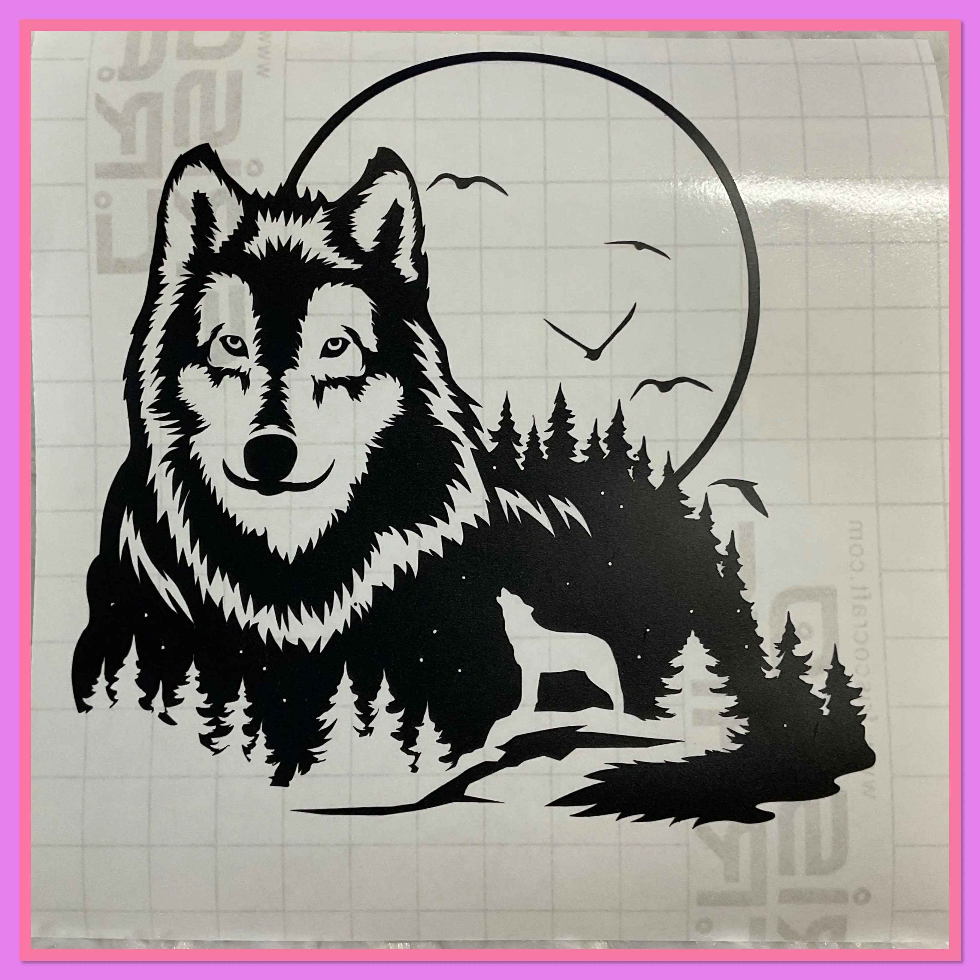 Wolf and Moon Vinyl Decal