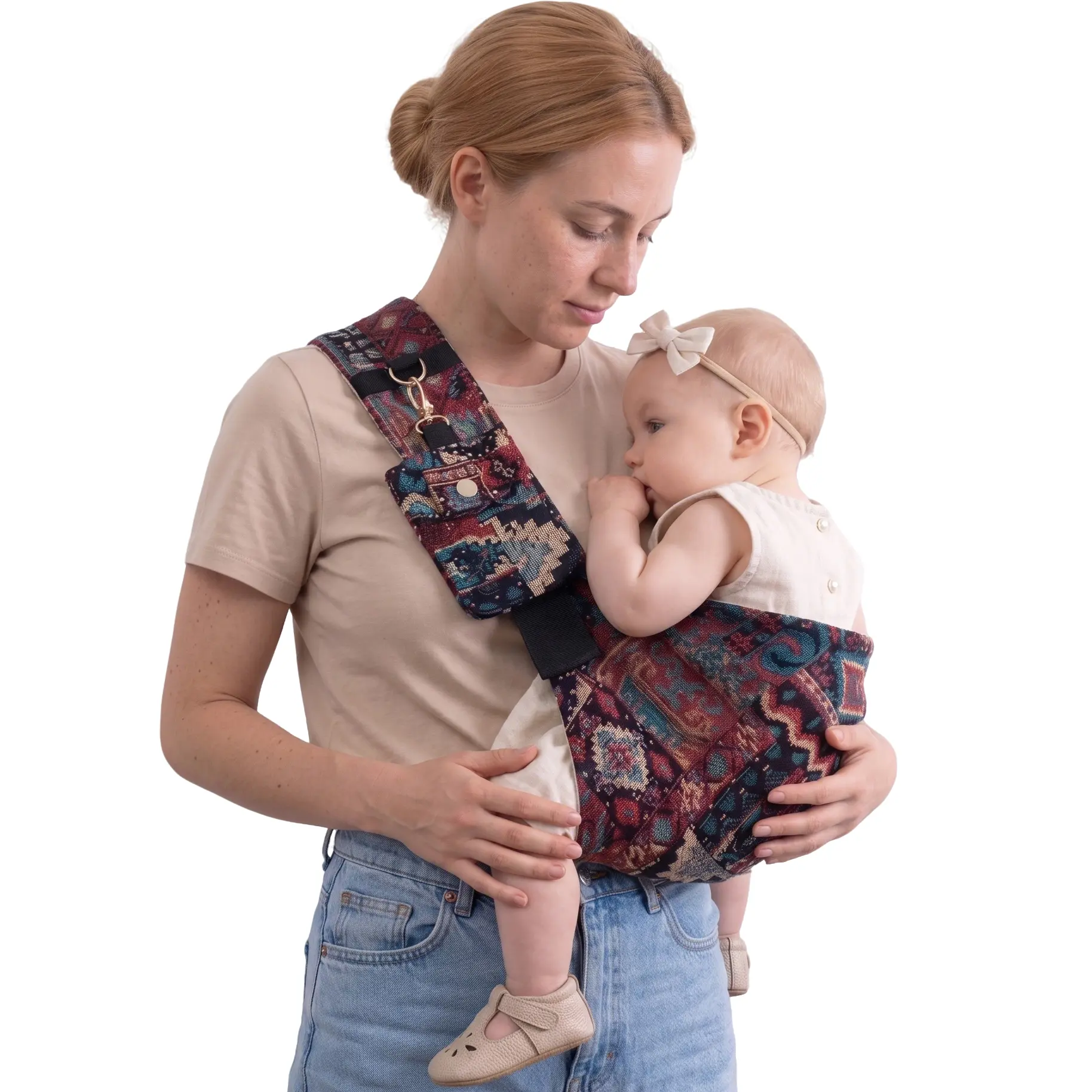 YUBEBE Boho Tapestry Baby Carrier, Sling for Infants and Toddlers Up to 45 lbs