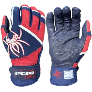 Spiderz PRO PREMIER Batting Gloves - Navy Blue/Red/White