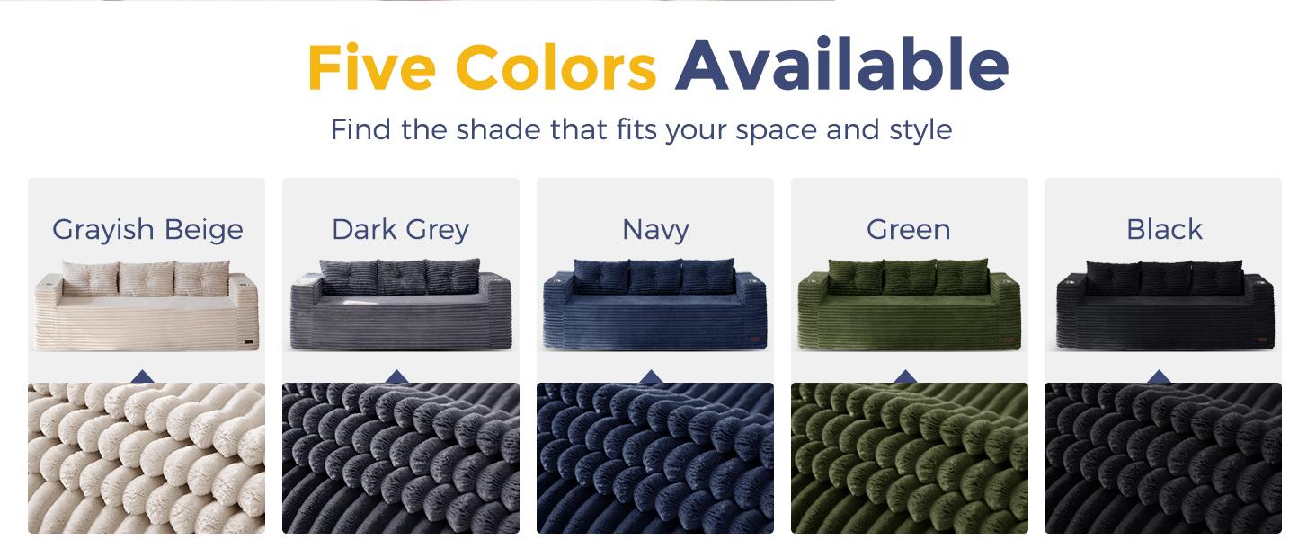 MAXYOYO 79" Oversized Boneless Loveseat Sofa Couch for Small Spaces, Mini Love Seat Floor Couch with Cup Holders and Pillows, 3-Seater Upholstered Cloud Couch for Bedroom, No Assembly Required