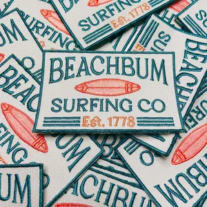 3.5" BEACHBUM Surfing Co. - Embroidered Hat Patch