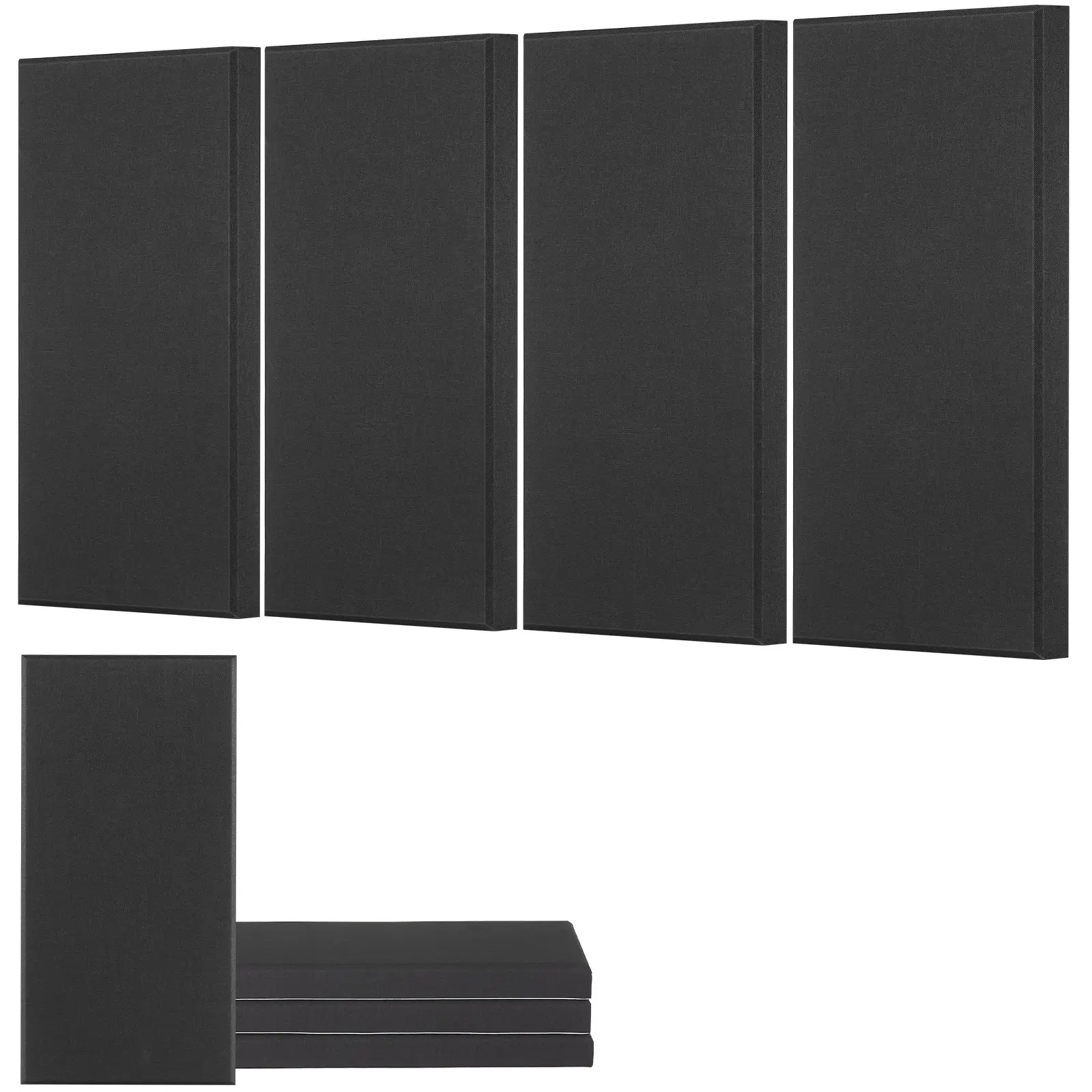 VEVOR 4 PCS Fiberglass Acoustic Panels, 2 inch Thick 23.6x11.8 inch Self-adhesive Sound Absorbing Wall Boards for Studios, Meeting Room, Home Improvement Building Supplies