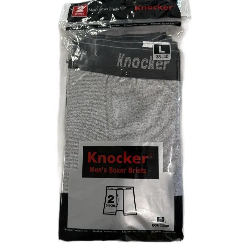 Knockers 2 PACK black & grey mens boxer breifs 100% cotton sizes M-3XL