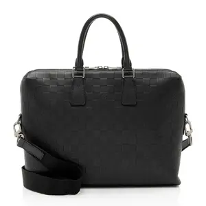Pre-owned Louis Vuitton Leather Briefcases Damier Infini Porte Documents Jour Briefcase