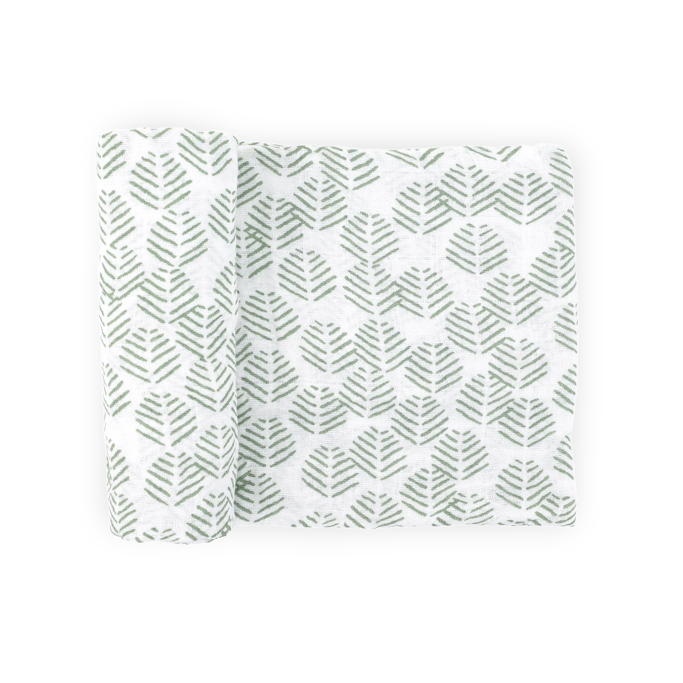 Cotton Muslin Swaddle Blanket - Leaf Motif, Nursing & Everyday Use, Breathable Lightweight Swaddle Blankets, Soft