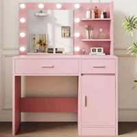 Vanity With Lights - Pink