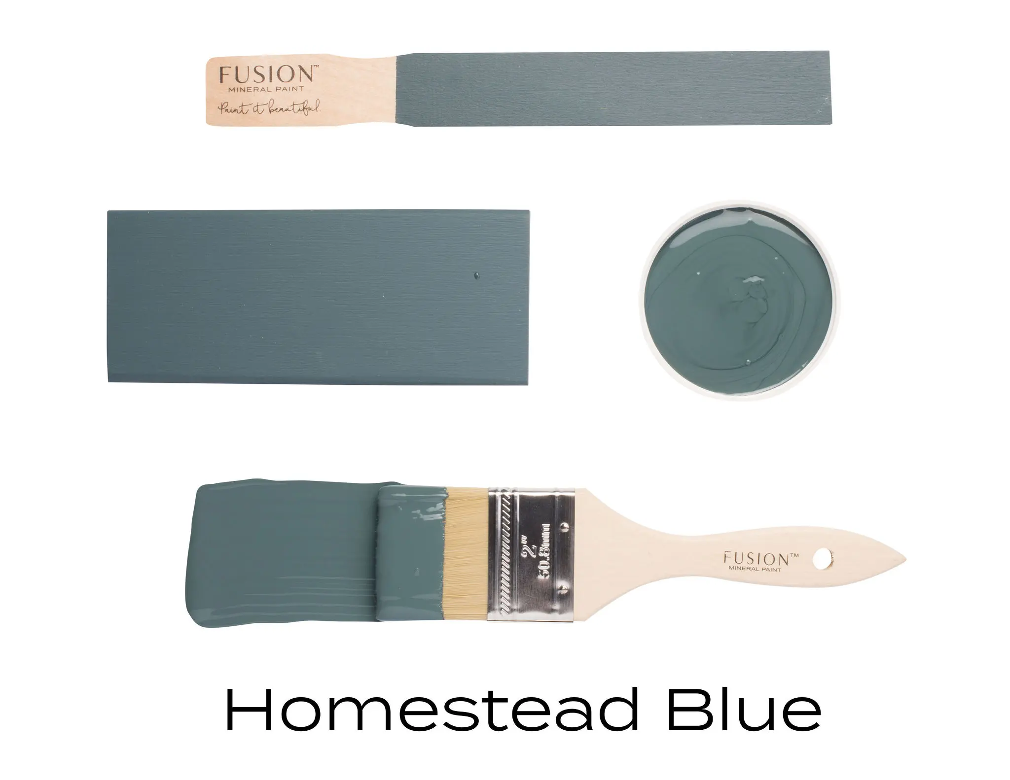 Fusion Mineral Paint + Color: Homestead Blue + Acrylic Resin Paint + Built in Top Coat