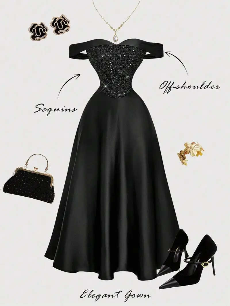 elegant dress philippines Black Duchess Filipiniana Dress
