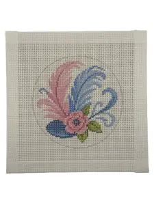 Fascinator - Feather Hat (4 inch round) Needlepoint Canvas