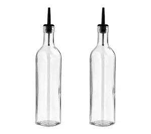 10 Strawberry Street Clear Glass Oil & Vinegar Cruet Bottles