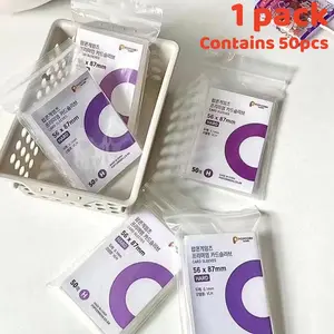 Clear Card Sleeves (50pcs/set), 3 Inch Photo Protector Sleeves, Photo Protector for Album, Binding Supplies for Home & Office & School