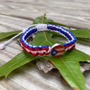 Unisex Handmade  Puerto Rican  Flag Bracelet