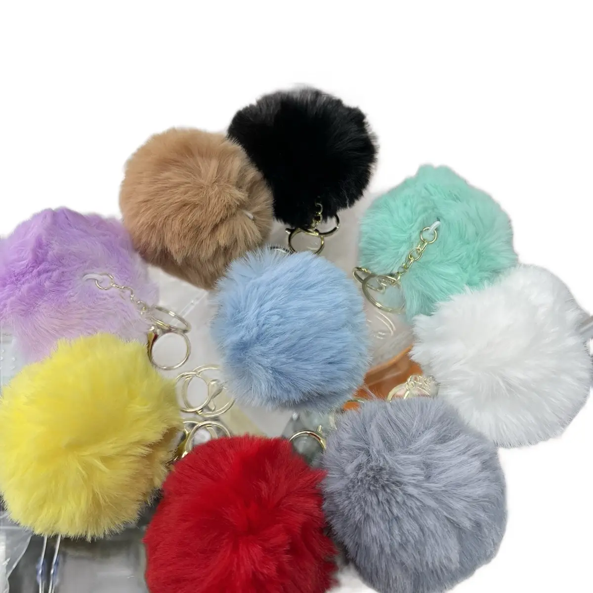 Funky Furry Key Chain Ball - Fashion Everyday Cell Phone Charm & Accessory for Key Carrying, Soft and Cuddly
