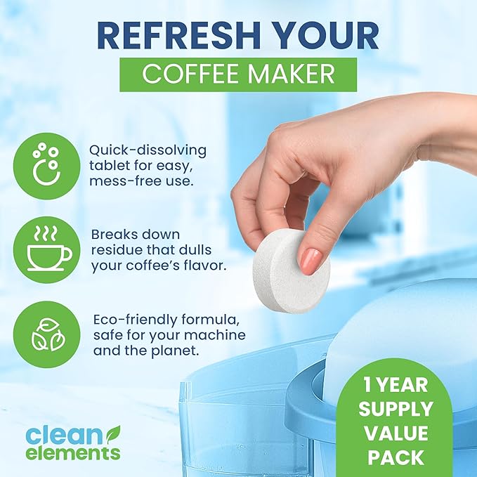 Coffee Machine Cleaner Descaler Tablets - 6Pack, Deep Cleaning and Descaling for All Coffee Makers , Coffee Maker Pot Descaling & Cleaning Tabs, Descale Drip Coffe And Espresso Machines mopping products
