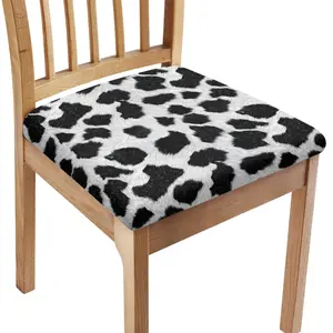 Cow Pattern Print Polyester Soft Chair Seat Protector Square Chair Cushion Cover Dustproof Chair Cover for Men Women Stretch