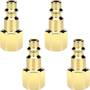 1/4 INCH Air Hose Fittings, Air Coupler Compressor Fittings, Female Thread Air Hose Quick Connect Adapter NPT Female Plug Kit 4 count
