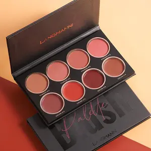Long Lasting Blush Palette, 1 Box 8 Color Blush Highlighter Palette, Natural Look Blush for Daily Makeup, Lightweight Blush, Soft Color Shadow