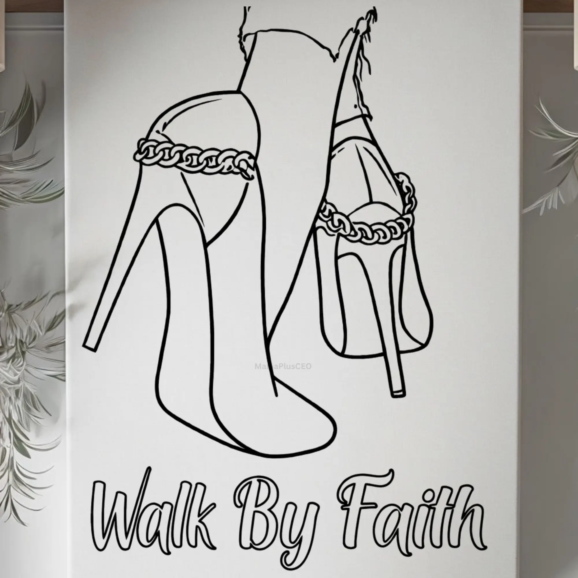 DTF Transfer Outline - Press & Paint Outline, Color your own DTF Print - Walk by Faith -Coloring Activity - Sip and Paint  Party