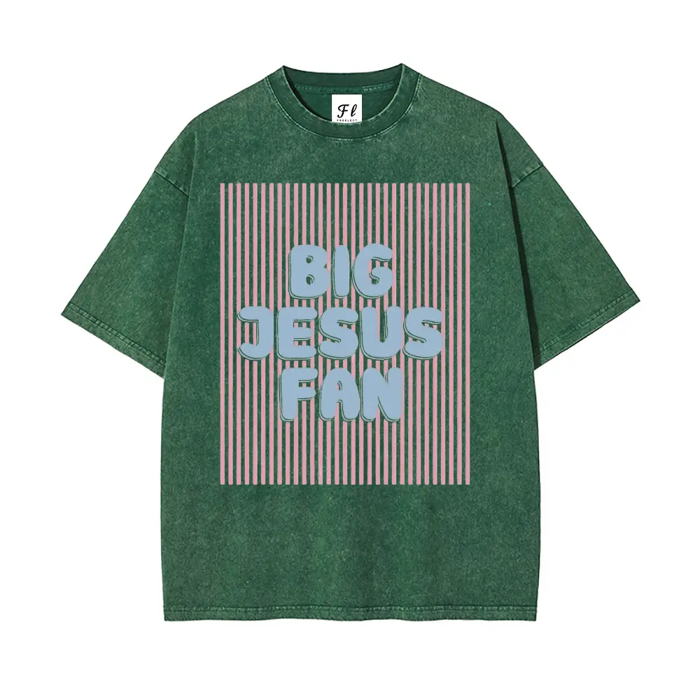 Unisex Big Jesus Fan Washed T-Shirt Unisex Casual Oversized Faith Unisex Big Jesus Fan Washed T-Shirt Unisex Casual Oversized Faith