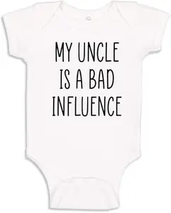 My Uncle is A Bad Influence Funny Baby Onesie BodySuit or Toddler T-Shirt, Gift for kids, Gift for new moms