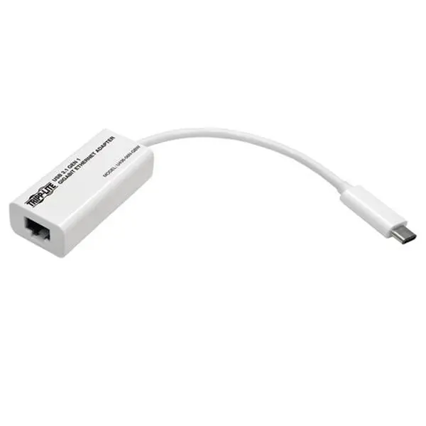 Tripp Lite U436-06N-GBW Wired USB 3.1 C to Gigabit Ethernet Cable Connector, Plug-and-Play Electronics Accessory, No External Power Supply Needed