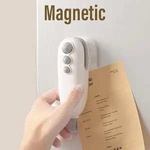 Mini Bag Sealer and Cutter Mini Bag Sealer,Upgrade Handheld TYPE-C Rechargeable Bag Sealer for Sealing and Cutting,Portable Vacuum Food Sealer for Snack Bags Food Storage (White)