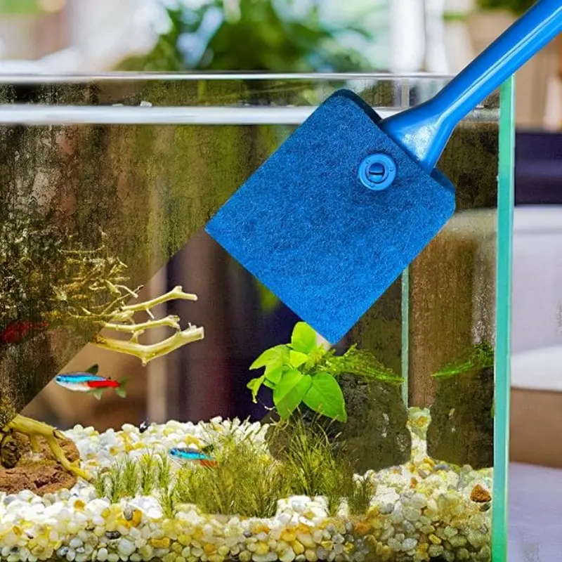 2pcs/4pcs/6pcs Aquarium Algae Scraper, Dual-Sided Sponge Brush, Long Handle Cleaner, Suitable for Glass Fish Tanks and Home Kitchens