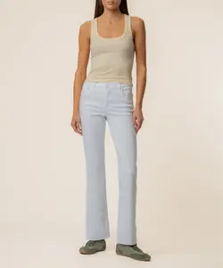 Kelsey Mid Rise Flare, Long Inseam in Optic White
